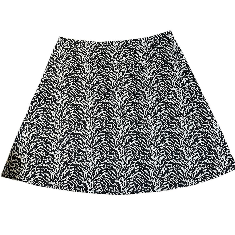 Avenue Skirt Women Plus Size 26/28 Black White Zebra Print Pull On A-Line